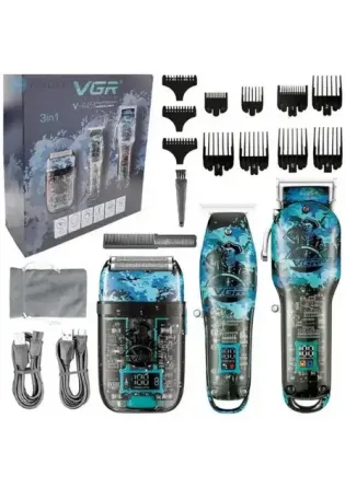 Профессиональный набор 3в1 VGR V-645 триммер, машинка для стрижки волос и электробритва Коломия