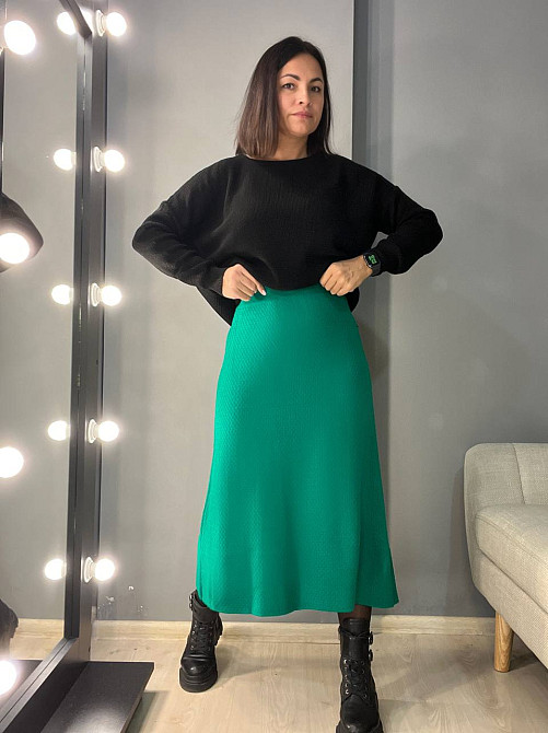 Спідниця жіноча My fashion 2024402 трапеція косичка довга one size, зелений, one size Київ - фото 19