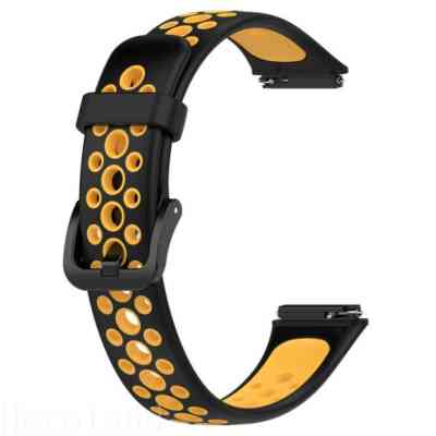 Ремешок для фитнес браслета BeCover Vents Style для Huawei Band 7/Honor Band 7 Black-Orange (709441) Винница