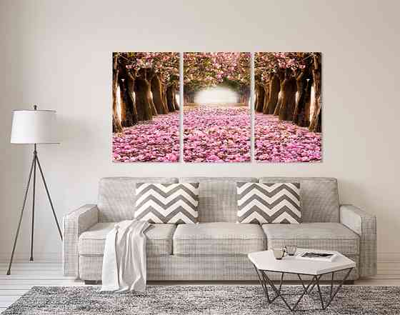 Модульная картина в гостиную / спальню  Сакура       ART-308_3A 100х150 см Киев