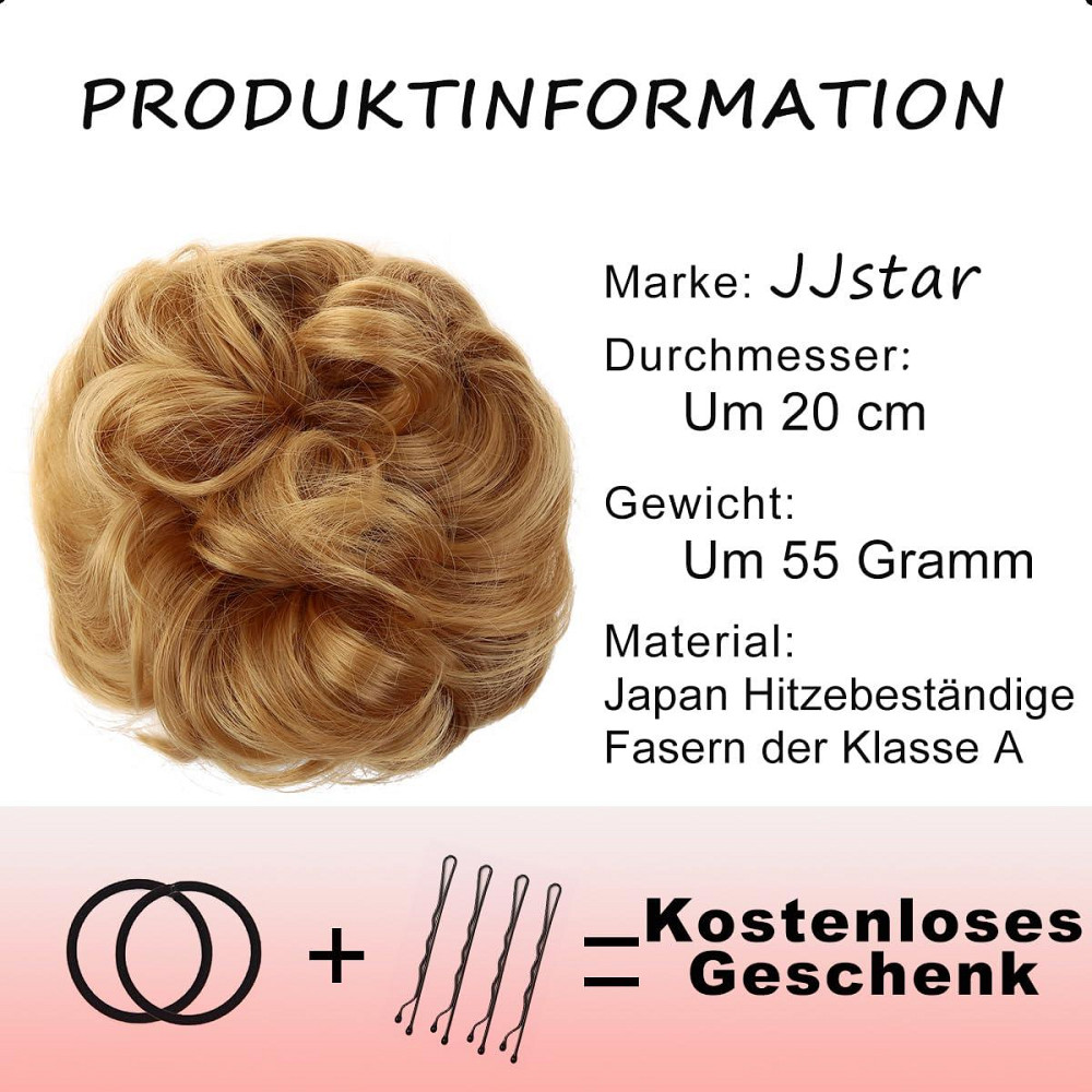 Пучок-накладка JJstar Golden Chestnut Brown великий кудрявий з еластичною стрічкою для хвоста 55г натуральний каштановий Київ - фото 7