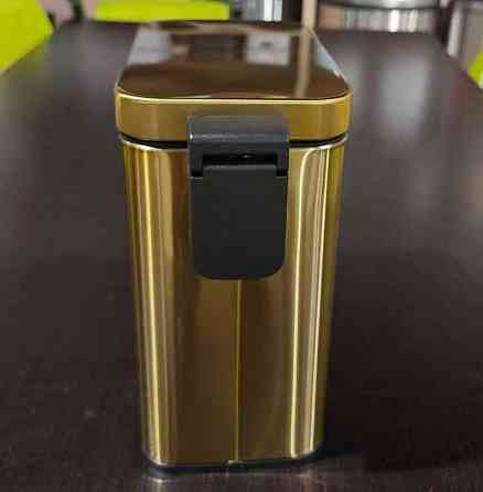 Відро для сміття з плавним закриттям прямокутне Mixxus Premium Quadro-TC0105 Brushed Gold 5 л (колір матове золото) (MI8394) ( ( Харків