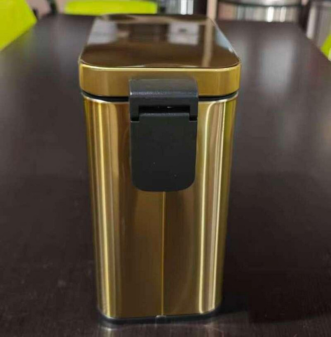 Відро для сміття з плавним закриттям прямокутне Mixxus Premium Quadro-TC0105 Brushed Gold 5 л (колір матове золото) (MI8394) ( ( Харків - фото 5