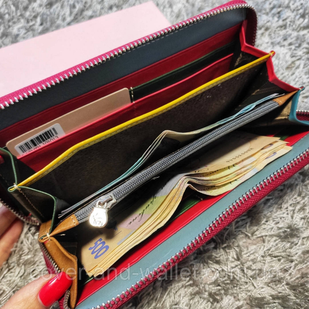 Червоний жіночий шкіряний гаманець клатч на блискавці Marco Coverna MC 7003 Київ - фото 4