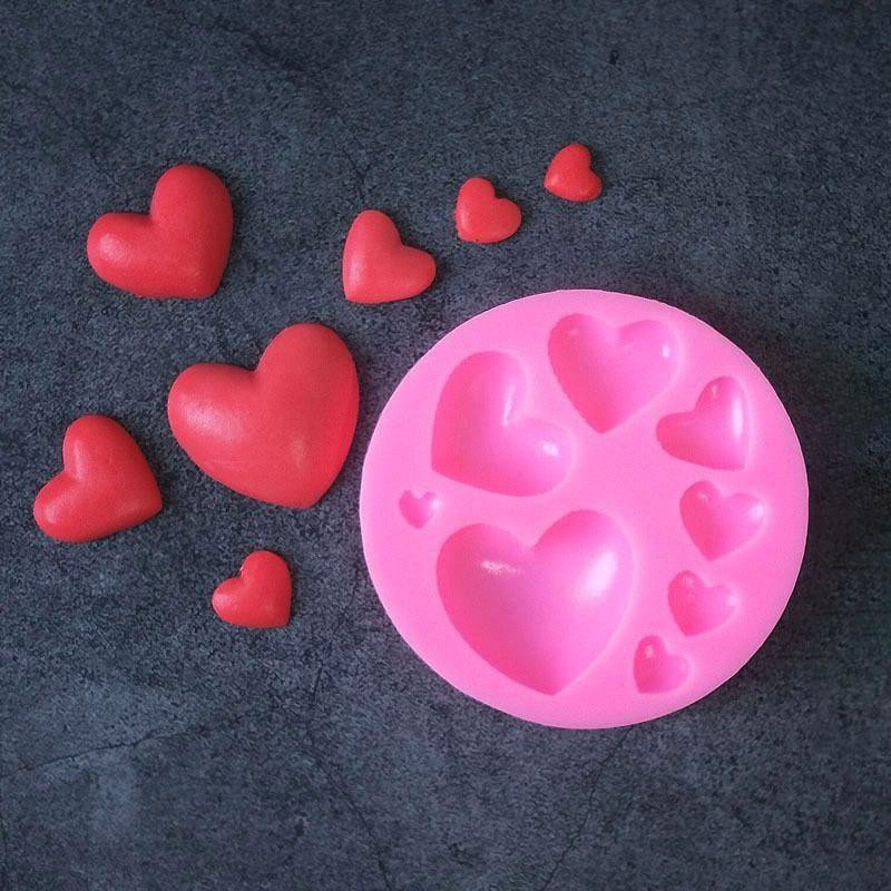 Молд силиконовый Сердца 78 мм розовый Киев - изображение 16