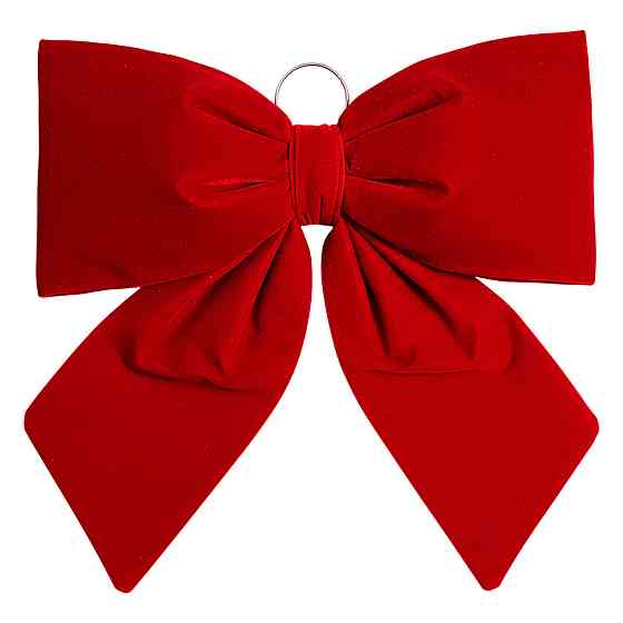 Оксамитовий бант для декору на ялинку 55×70 (см) Бордовий CR-2-1 Київ