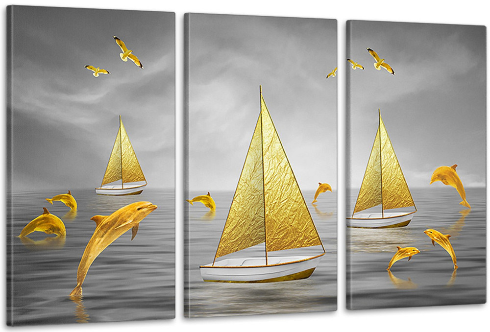 Модульна картина у вітальню/ спальню Морської кораблики ART-152_3A 70х130 см Київ - фото 1