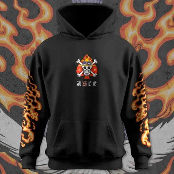 Худи мужское с принтом Ван Піс Fire Fist Red Edition Размер 48 Anime1248 Днепр