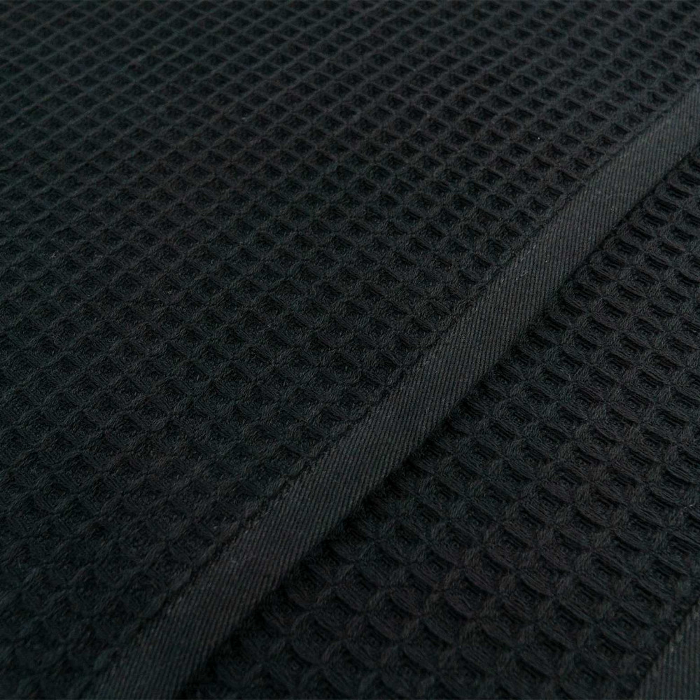 Комплект вафельних рушників 2шт YouStar 50х90см, 70х140см 320г/м2 (Чорний) Суми - фото 4