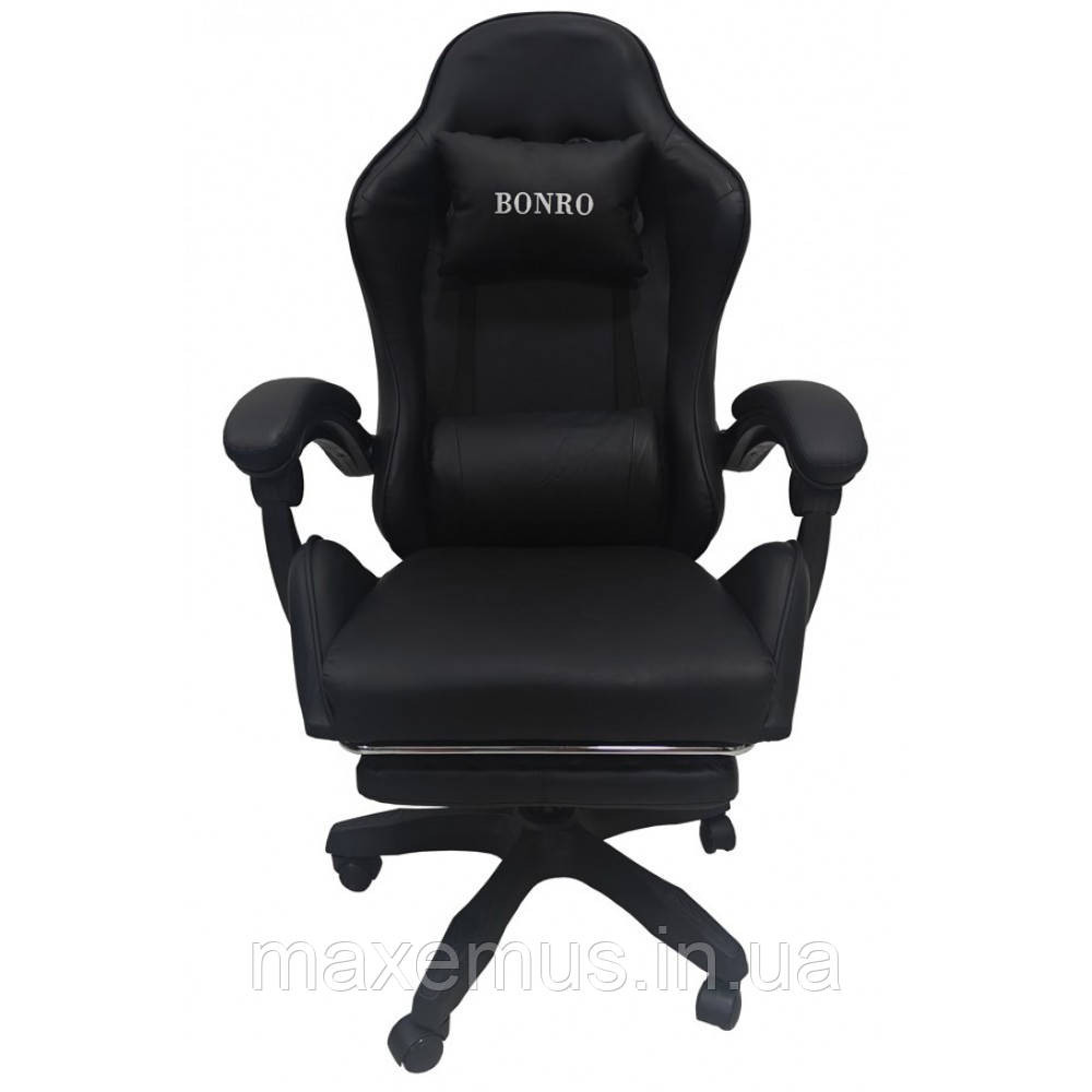 Кресло с регулировкой спинки В 945 с подставкой для ног кресло для геймера компьютерное черное Мостиска - изображение 2