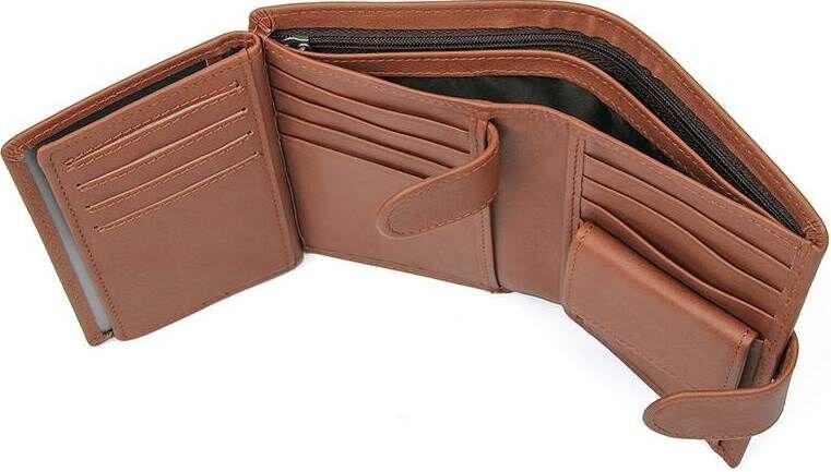 Портмоне чоловіче Vintage 14534 з натуральної шкіри Коричневе Київ - фото 9