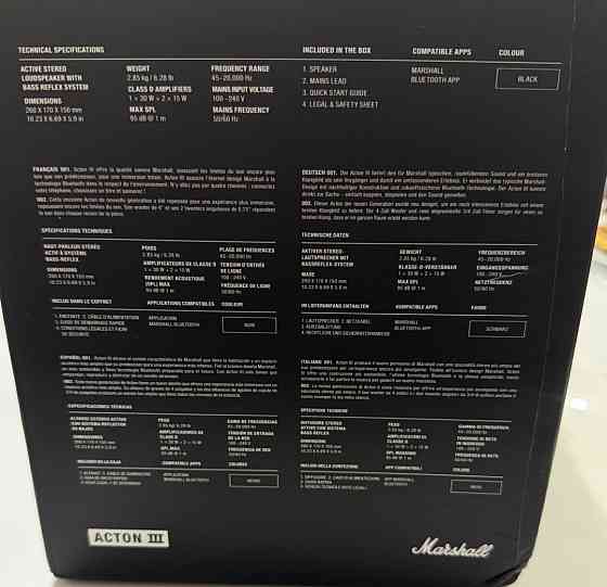 Моноблочная акустическая система Marshall Acton III Black. Харьков