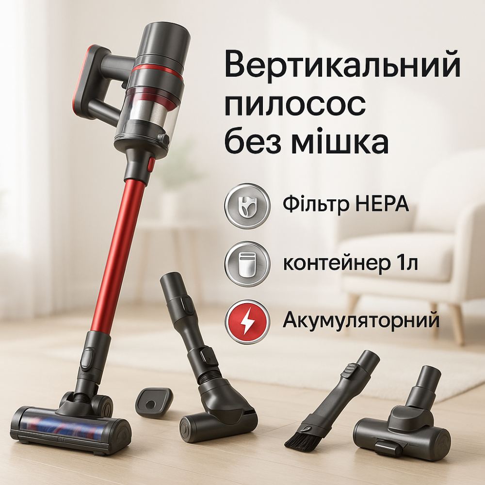 Багатофункціональний вертикальний пилосос, Вертикальний пилосос для сухого прибирання BH-18 Львів - фото 11