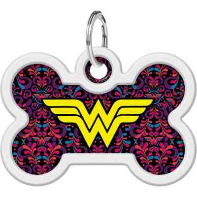 Адресник для животных WAUDOG Smart ID с QR паспортом "Чудо женщина 3", кость 40х28 мм (0640-1018) Винница