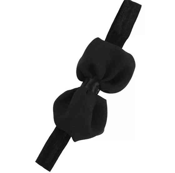 Детская повязка с шифоновым бантом one size черный Киев