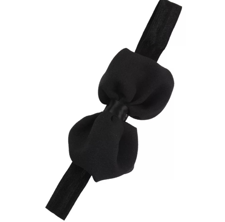Детская повязка с шифоновым бантом one size черный Киев - изображение 2
