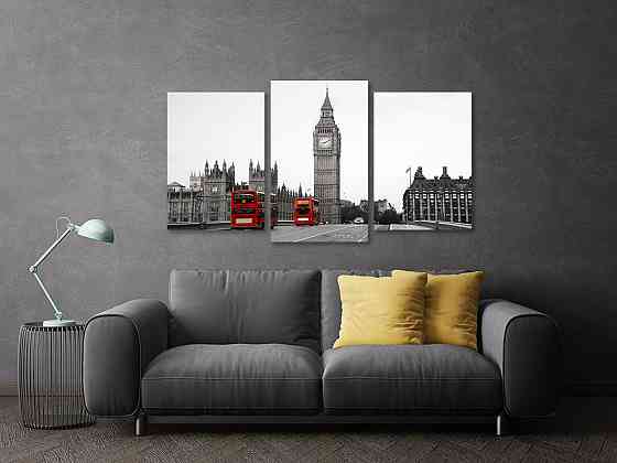 Модульна картина у вітальню/ спальню Вежа  Біг бен Art-524_3 70x130 см Київ