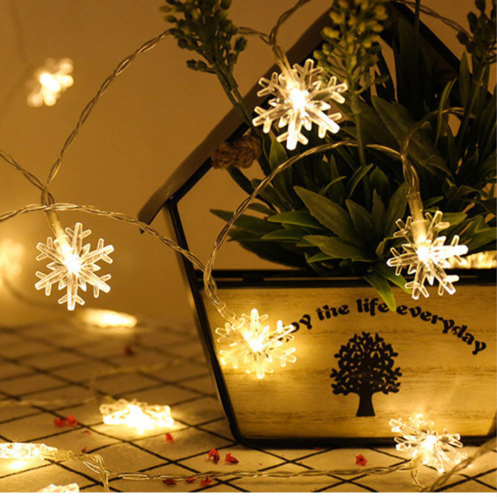 Светодиодная Гирлянда Снежинки 1.5 м 10 лампочек для декора, оформления подарков и рождественских инсталляций Одесса - изображение 4
