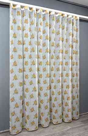 Тюль VR-Textil 1807т Шифон з принтом Білий з помаранчевим 400х270 см (42-0987) Київ