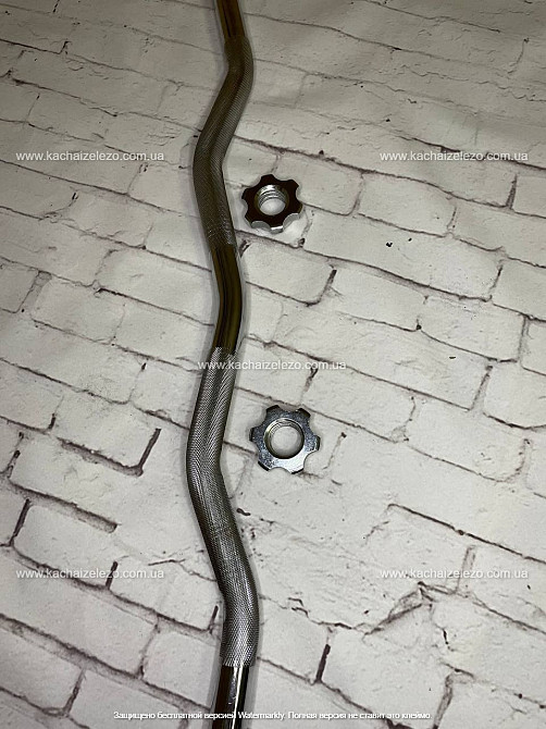 Гриф W-подібний 1.2 м з діаметром 25 мм Гантелі, гирі, штанги та диски хромований Київ - фото 4