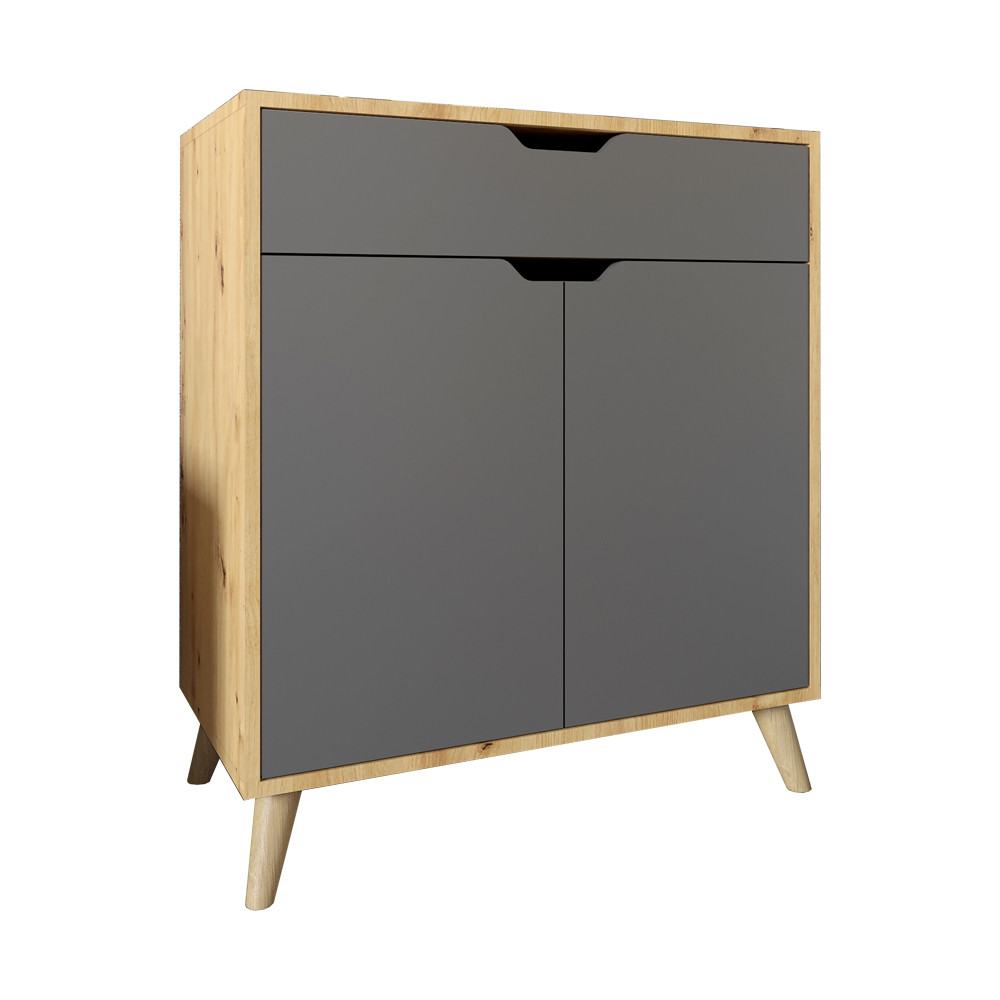 Комод в гостиную с ножками в цвете Орех светлый М-ЗОН Борн 750 Дуб Артизан/Антрацит (MZN-031045) Львов - изображение 2