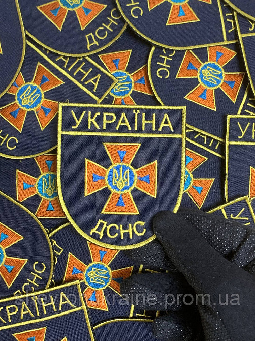 Шеврон ДСНС УКРАЇНИ (Форма щит. На липучке) Размер 9x8см Киев - изображение 5