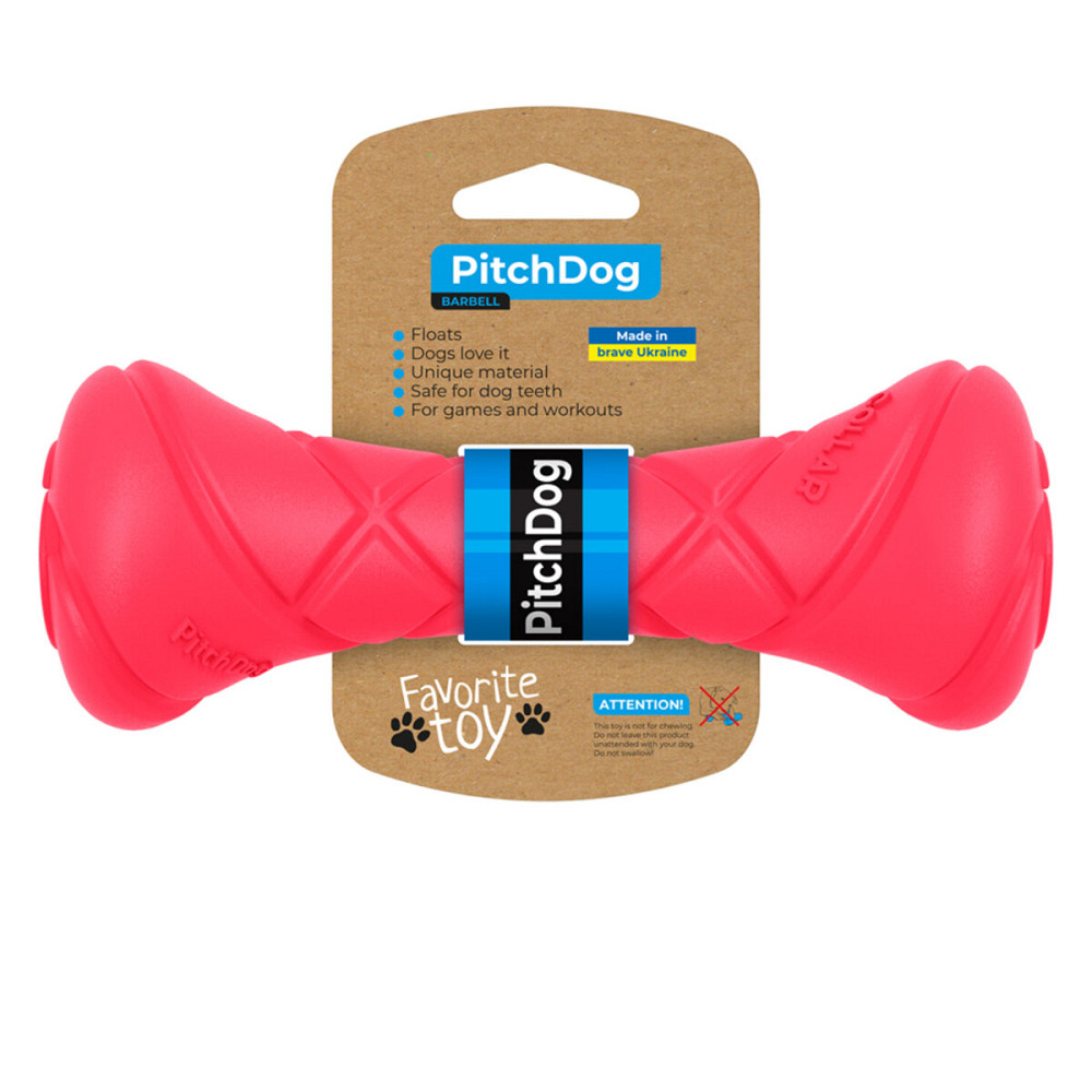 Ігрова гантель для апортировки PitchDog, довжина 19 см, діаметр 7 см рожевий Київ - фото 1