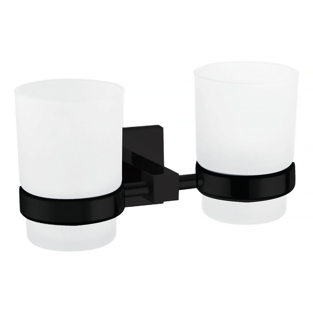 Стакан подвійний для зубних щіток VOLLE CUADRO de la noche чорний Київ - фото 1