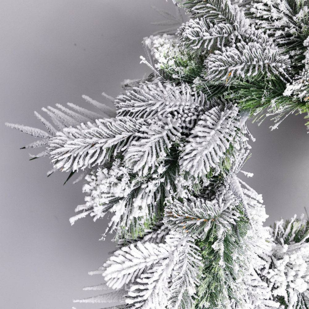 Засніжений різдвяний вінок 60 см Київ - фото 1