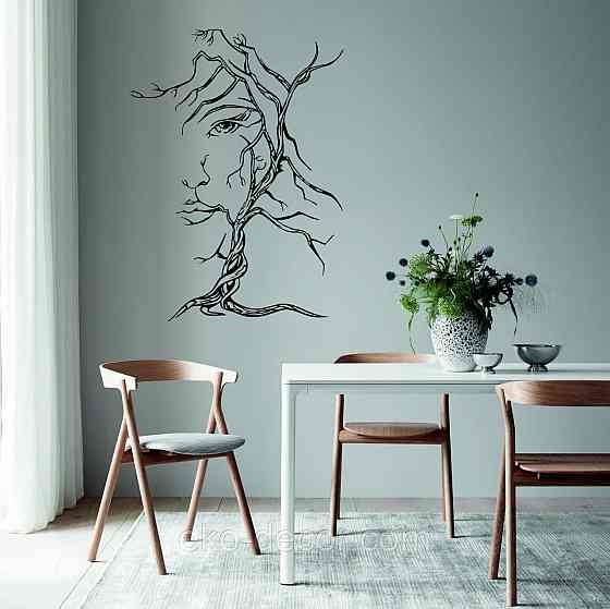 Декоративное настенное Панно «Дерево лицо» Декор на стену 110*80 см, Черный Киев