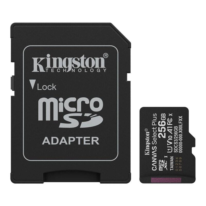 Карта пам'яті microSDXC (UHS-1) Kingston Canvas Select Plus Gen3 256Gb class 10 А1 (R-150MB/s) (adapter SD) Київ - фото 1