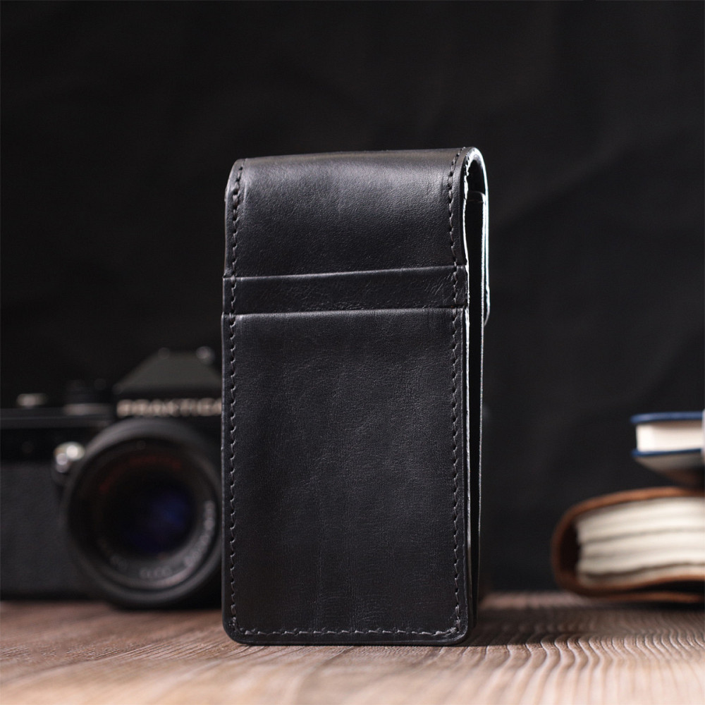 Ключниця футляр із натуральної шкіри GRANDE PELLE 22568 Чорний Київ - фото 2