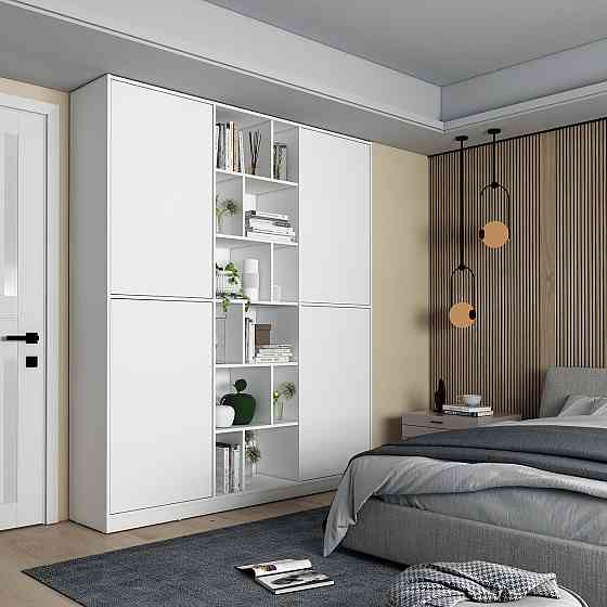 Шкаф для одежды с открытыми полками Doros Морган 180х38,5х210 см Белый (DRS-011219) Днепр