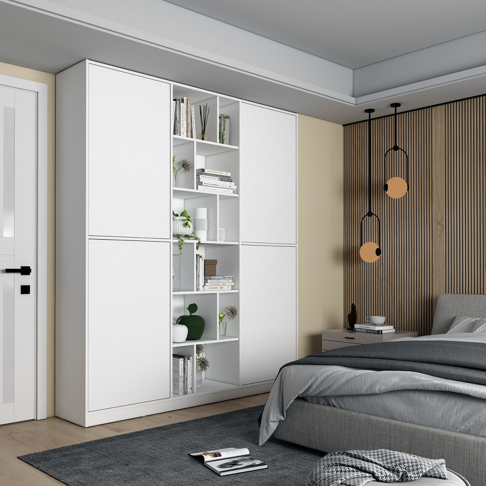 Шафа для одягу з відкритими полицями Doros Морган 180х38,5х210 см Білий (DRS-011219) Дніпро - фото 1