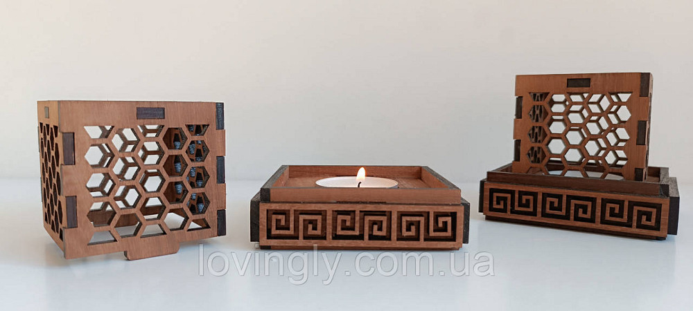 Деревянный подсвечник из акации для чайной свечи. Ирпень - изображение 4