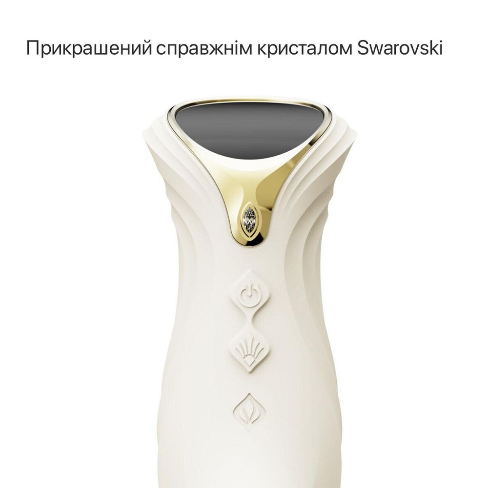 Смарт пульсатор-кролик с вибрацией Zalo Mose 2 Ivory White, подогрев до 42 °C, кристалл Swarovski Sex Aura Киев - изображение 3