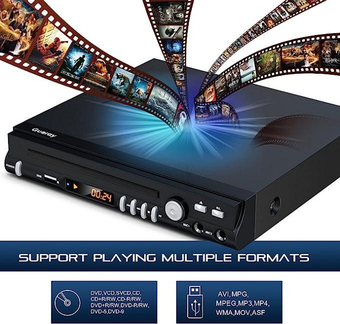 DVD-проигрыватель для телевизора с 2 портами MIC/USB-входом/HDMI/AV Днепр - изображение 1