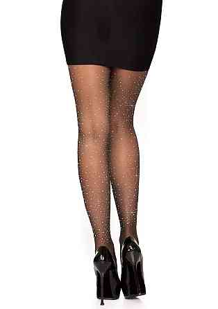 Колготки зі стразами Leg Avenue Petra Sheer Rhinestone, чорні, One Size Sex Aura Київ
