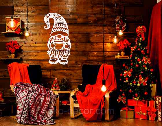 Декоративное настенное Панно «Гном», Декор на стену 50*26 см, Белый Киев