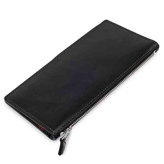 Оригинальное кожаное портмоне унисекс Черный (GRANDE PELLE) Киев