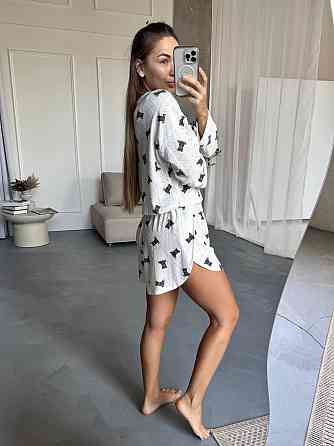 Женский домашний комплект двойка с мишками коттон 46/48 Одесса