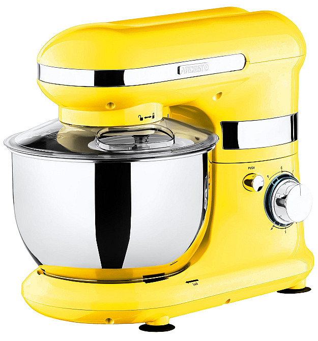 Міксер ARDESTO планетарний 800Вт, насадки-3, чаша-нерж., метал, 4л, Pulse-режим, жовтий Киев - изображение 1
