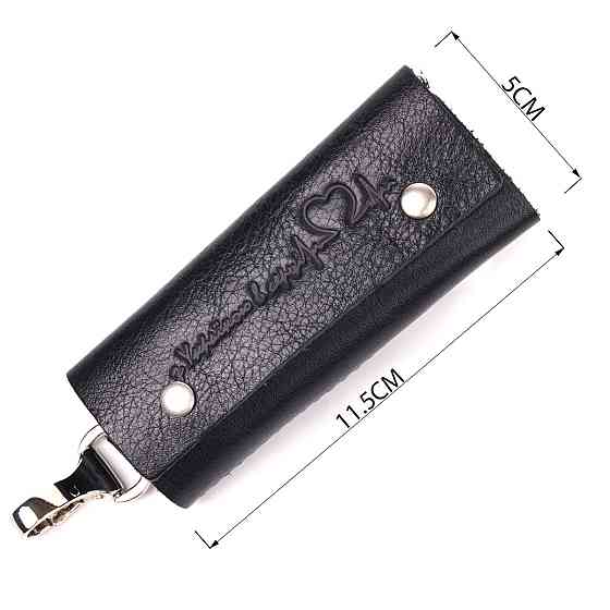 Практична ключниця у глянцевій шкірі Серце GRANDE PELLE 16718 Чорна Київ