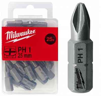 Біта MILWAUKEE, PH3, 25мм, (25шт), пластикова коробка Одеса