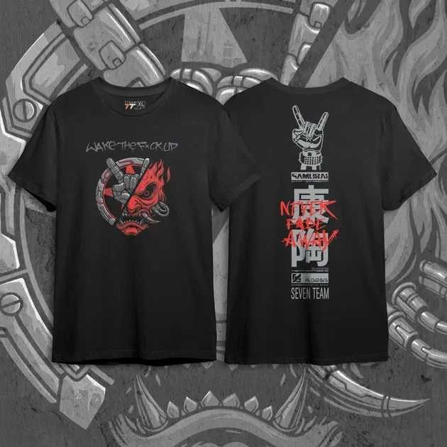 Футболка для подростка мальчика с принтом Cyber Punk Wake up 140amurai 2 Размер 160 Anime10847 Днепр - изображение 1