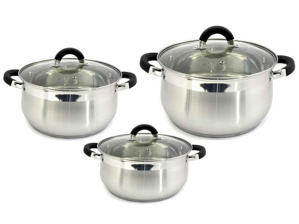 Набор посуды из нерж. стали 3пр. ZB-234B Black ТМ ZAUBERG Киев - изображение 1