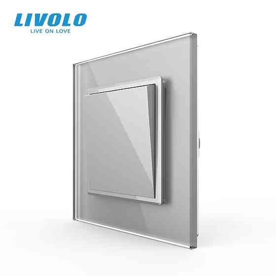 LIVOLO Вимикач універсальний 1-клавішний Livolo сірий скло 250В 10А (VL-С7FCMKS-2IP) Коломыя