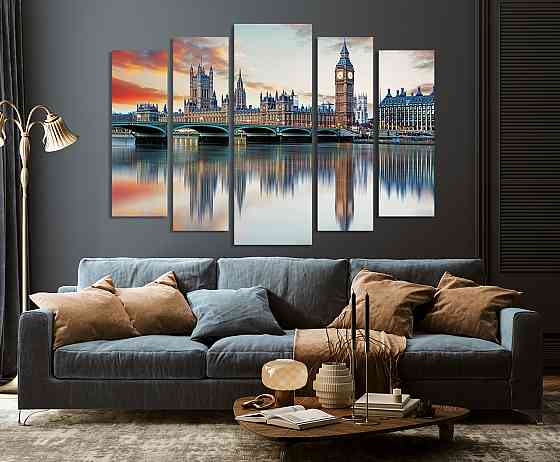 Модульна картина у вітальню/ спальню Лондон Біг Бен LM002_5 90х132 см Київ