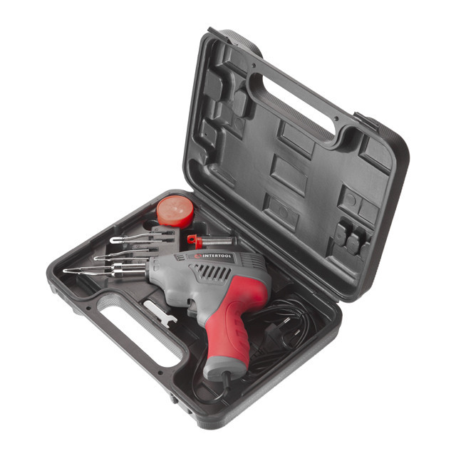 Паяльник імпульсний із трансформатором, 200 Вт, 230 В, 3 режими, комплект насадок INTERTOOL RT-2003 Київ - фото 5