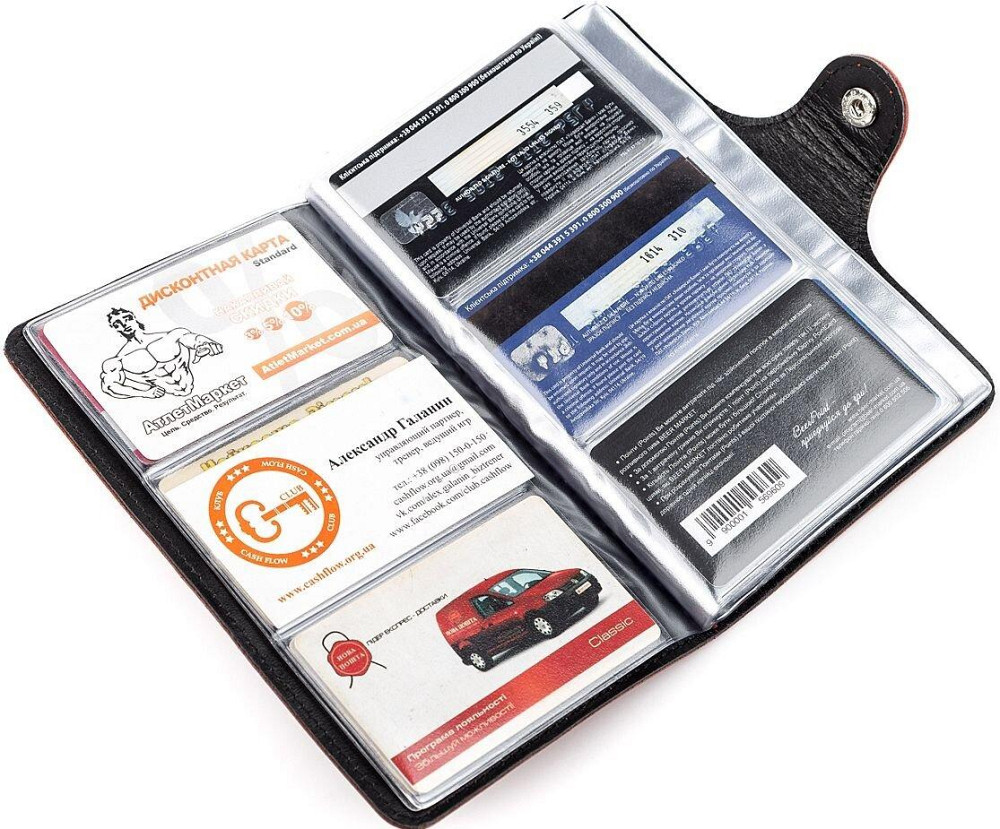 Визитница большая Shvigel 13907 кожаная Красная Киев - изображение 5